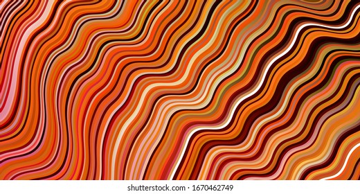 Light Red, Yellow vector texture with bent lines. Glitter abstract illustration with wry lines. The best colorful design for your business.