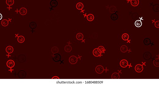 Light Red, Yellow vector texture with women's rights symbols. Simple design in abstract style with women’s rights activism. Background for International Women’s Day.