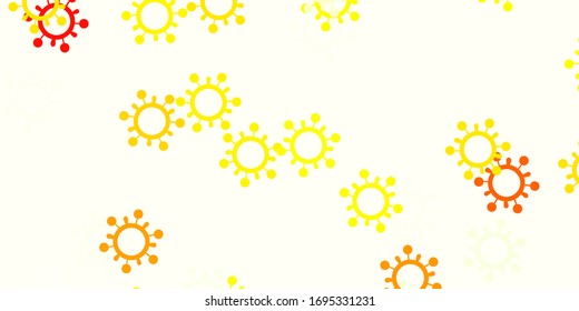 Light red, yellow vector texture with disease symbols. Colorful abstract illustration with gradient medical shapes. Design for biohazard warning.