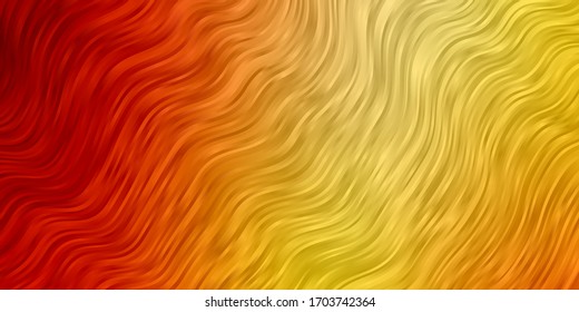 Light Red, Yellow vector texture with circular arc. Colorful illustration with curved lines. Best design for your ad, poster, banner.