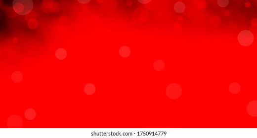 Light Red, Yellow vector texture with disks. Abstract decorative design in gradient style with bubbles. New template for a brand book.