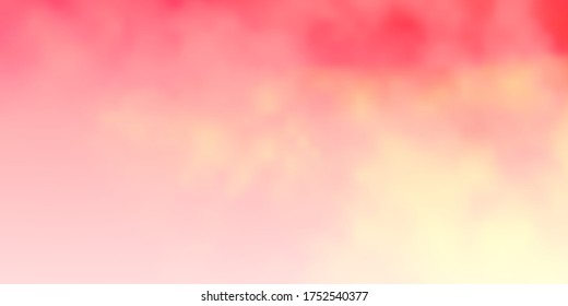 Light Red, Yellow vector texture with cloudy sky. Shining illustration with abstract gradient clouds. Pattern for your booklets, leaflets.