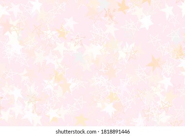 Light Red, Yellow vector texture with beautiful stars. Blurred decorative design in simple style with stars. Best design for your ad, poster, banner.