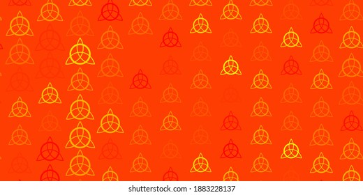Light Red, Yellow vector texture with religion symbols. Abstract illustration with gothic gradient shapes. Design for magic, spiritual events.
