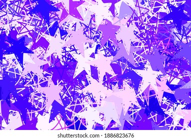 Light Red, Yellow vector texture with beautiful stars. Decorative shining illustration with stars on abstract template. Smart design for your business advert.