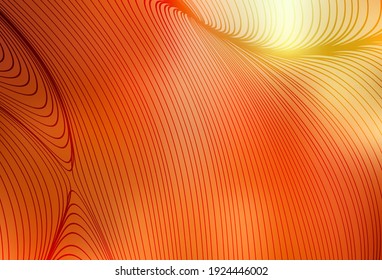 Light Red, Yellow vector texture with curved lines. Creative illustration in halftone style with gradient. Best design for your business.