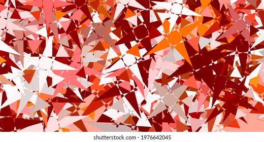 Light Red, Yellow vector texture with random triangles. Illustration with abstract colorful triangle shapes. Pattern for wallpapers.