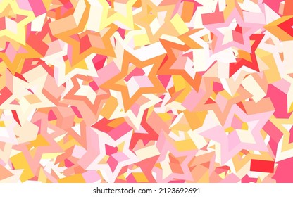 Light Red, Yellow vector texture with beautiful stars. Glitter abstract illustration with colored stars. Pattern for futuristic ad, booklets.
