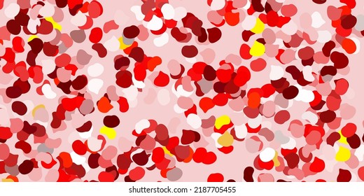 Light red, yellow vector texture with memphis shapes. Colorful abstract forms with gradient in simple style. Modern design for your ads.