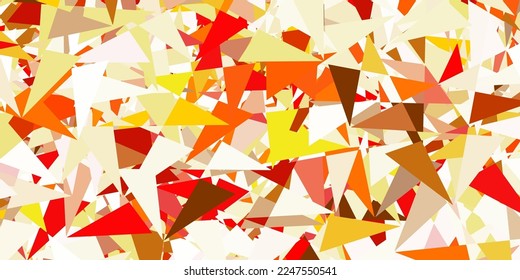 Hellrote, gelbe Vektorstruktur mit zufälligen Dreiecken. Einfaches Design im abstrakten Stil mit Dreiecken, Linien. Muster für Werbeaktionen.