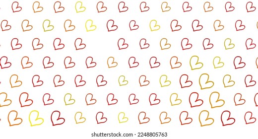 Light Red, Yellow vector texture with lovely hearts. Illustration with signs of women strength and power. Simple design for your web site.