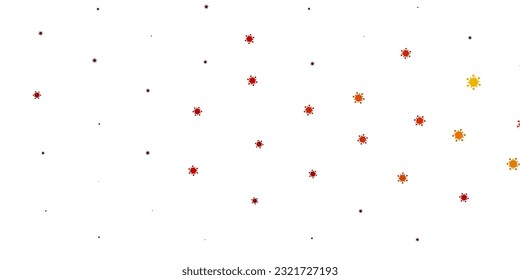 Light red, yellow vector texture with disease symbols. Smart illustration with covid signs in decorative style. Design for biohazard warning.