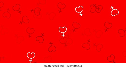 Light Red, Yellow vector texture with women's rights symbols. Simple design in abstract style with women’s rights activism. Elegant design for wallpapers.