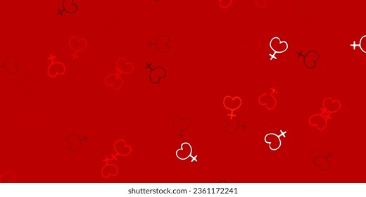 Light Red, Yellow vector texture with women's rights symbols. Simple design in abstract style with women’s rights activism. Design for International Women’s Day.