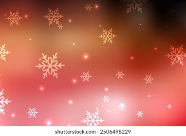 Light Red, Yellow vector texture in birthday style. Colorful illustration with Christmas simbols and signs. Best design for a college poster, banner.