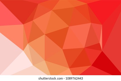 Light Red, Yellow vector triangle mosaic cover. Triangular geometric sample with gradient.  Best triangular design for your business.