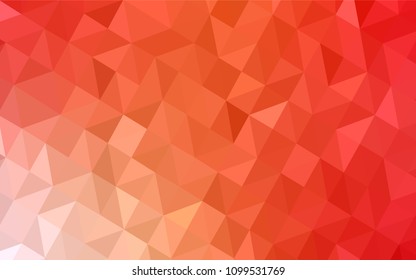 Light Red, Yellow vector triangle mosaic template. Elegant bright polygonal illustration with gradient. Brand new design for your business.