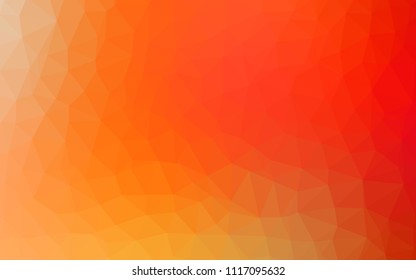 Light Red, Yellow vector triangle mosaic cover. A completely new color illustration in a polygonal style. Triangular pattern for your design.