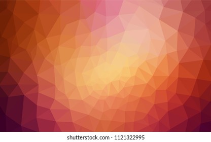 Light Red, Yellow vector triangle mosaic texture. Shining polygonal illustration, which consist of triangles. Best triangular design for your business.