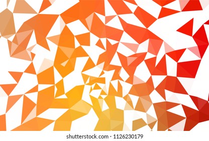 Light Red, Yellow vector triangle mosaic cover. Elegant bright polygonal illustration with gradient. Completely new template for your banner.