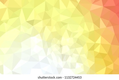 Light Red, Yellow vector triangle mosaic cover. Triangular geometric sample with gradient.  Brand new style for your business design.