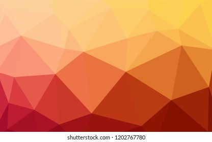 Light Red, Yellow vector triangle mosaic texture. Polygonal abstract illustration with gradient. New template for your brand book.