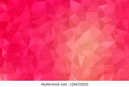 Light Red, Yellow vector triangle mosaic texture. Shining colorful illustration with triangles. New template for your brand book.