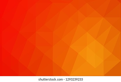 Light Red, Yellow vector triangle mosaic texture. Creative illustration in halftone style with gradient. Triangular pattern for your business design.