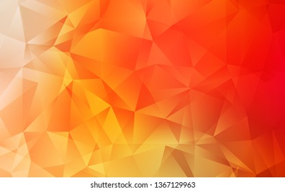 Light Red, Yellow vector triangle mosaic texture. Colorful illustration in abstract style with triangles. Textured pattern for your backgrounds.
