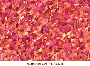 Light Red, Yellow vector triangle mosaic template. Polygonal abstract illustration with gradient. A new texture for your web site.