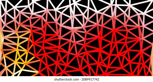 Light red, yellow vector triangle mosaic template. Colorful abstract illustration with gradient triangles. Your design for applications.