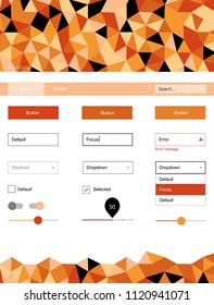 Light Red, Yellow vector ui kit in polygonal style. Decorative ui kit design in abstract style with colorful crystals. This sample is for your website.