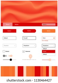 Light Red, Yellow vector ui kit with bubble shapes. Elegant bright illustration with gradient  in memphis style. This sample is for your landing page.