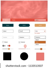 Light Red, Yellow vector ui ux kit with space stars. Beautiful ui ux kit with colorful sky in its header. This template you can use for landing pages.