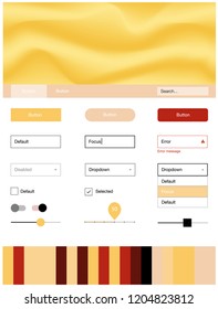Light Red, Yellow vector ui ux kit with lines, ovals. Modern gradient abstract illustration with bandy lines. This template you can use for landing pages.