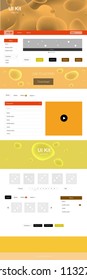 Light Red, Yellow vector web ui kit with lamp shapes. Modern gradient abstract illustration with bandy lines. This sample is for your website.