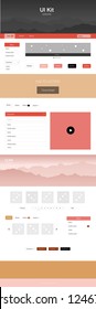 Light Red, Yellow vector web ui kit with mountains. Decorative ui kit design in abstract style with colorful rocks. This sample is for your tourist website.
