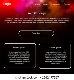 Light Red, Yellow vector web ui kit with nebula stars. Beautiful ui ux kit with colorful sky in its header. This sample is for your landing page.