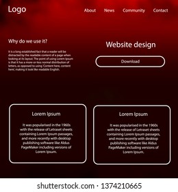 Light Red, Yellow vector web ui kit with nebula stars. Simple Material Design Kit with colorful clouds in header. This sample is for your landing page.