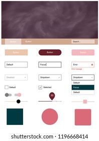 Light Red, Yellow vector wireframe kit with galaxy stars. Simple Material Design Kit with colorful clouds in header. This sample is for your website.