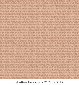 A light reddish canvas crossed horizontally by some twisted brown stripes. Towel, tablecloth or cotton napkin. Seamless pattern. Vector artwork.