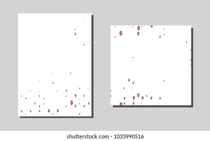 Light Redvector template for landing pages. Beautiful colored sample in A4 size. The pattern can be used for any ad, booklets.
