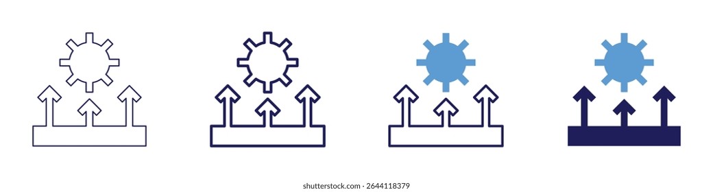 Light refraction icon in 4 different styles. Thin Line, Line, Bold Line, Duotone. Duotone style. Editable stroke.