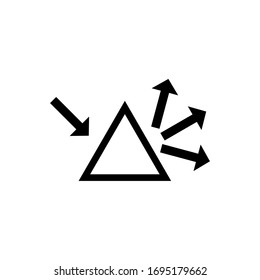 Light Refraction icon, prisma sign design