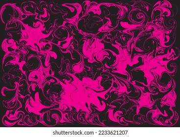 Light Repeat Acrylic Graphic Surface  Colorful Vintage Vector Illustration  Magenta Purple Fabric Paint  Liquid Graphic Effect  Purple Oil  Magenta color black  Nail polish  Abstract pattern  