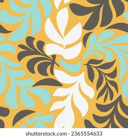 Light Repeated Abstract Retro Hawaiian Illustration Vector. Orange Seamless Tropical Simple Flora Lines Wallpaper. Bright Continuous Classic Beach Artwork Pattern.