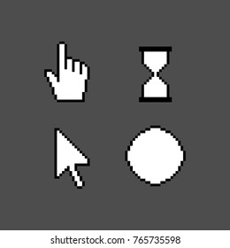 Light retro cursors set. Light theme illustration