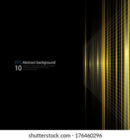 Light rhythm. Abstract background. Gold. Perspective