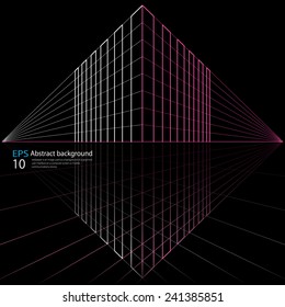 Light rhythm. Abstract background. Perspective