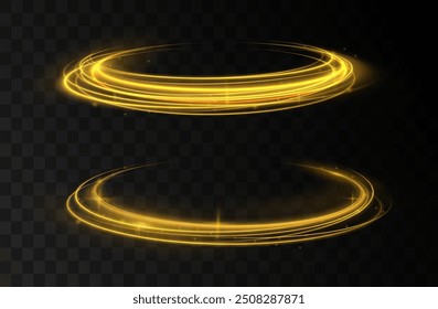 light road in the form of a swirl, neon color. Trendy geometric neon collage for speed movement. Abstract technology light lines background 3d.
